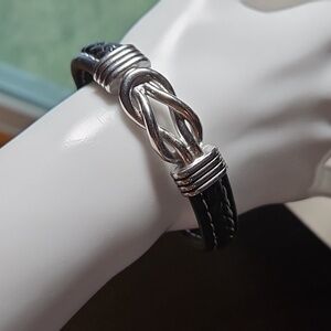 Forever Linked 'Love My Son' Leather Bracelet